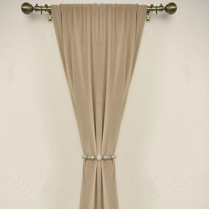 Anyhouz 300cm Beige High Quality Modern Wool Velvet Blackout Curtains for Living Room Bedroom Dining Luxury Window Drape