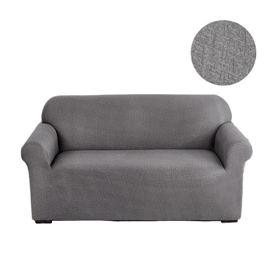 Anyhouz 3 Seater Sofa Cover Solid Gray Style and Protection For Living Room Sofa Chair Elastic Stretchable Slipcover