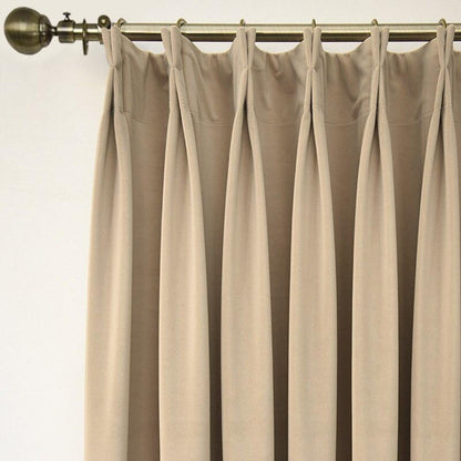 Anyhouz 400cm Light Pawn High Quality Modern Wool Velvet Blackout Curtains for Living Room Bedroom Dining Luxury Window Drape