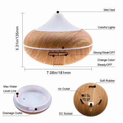 500ml Essential Oil Aroma Diffuser - Electric Aromatherapy Mist Humidifier