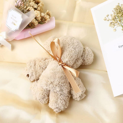 Luxury gifts for women with a Love Bath bomb, scented Candle, Shower steamer, a cute towel teddy, an organic oatmeal soap, and a Greeting card. great for Birthday, New year, or any occasion