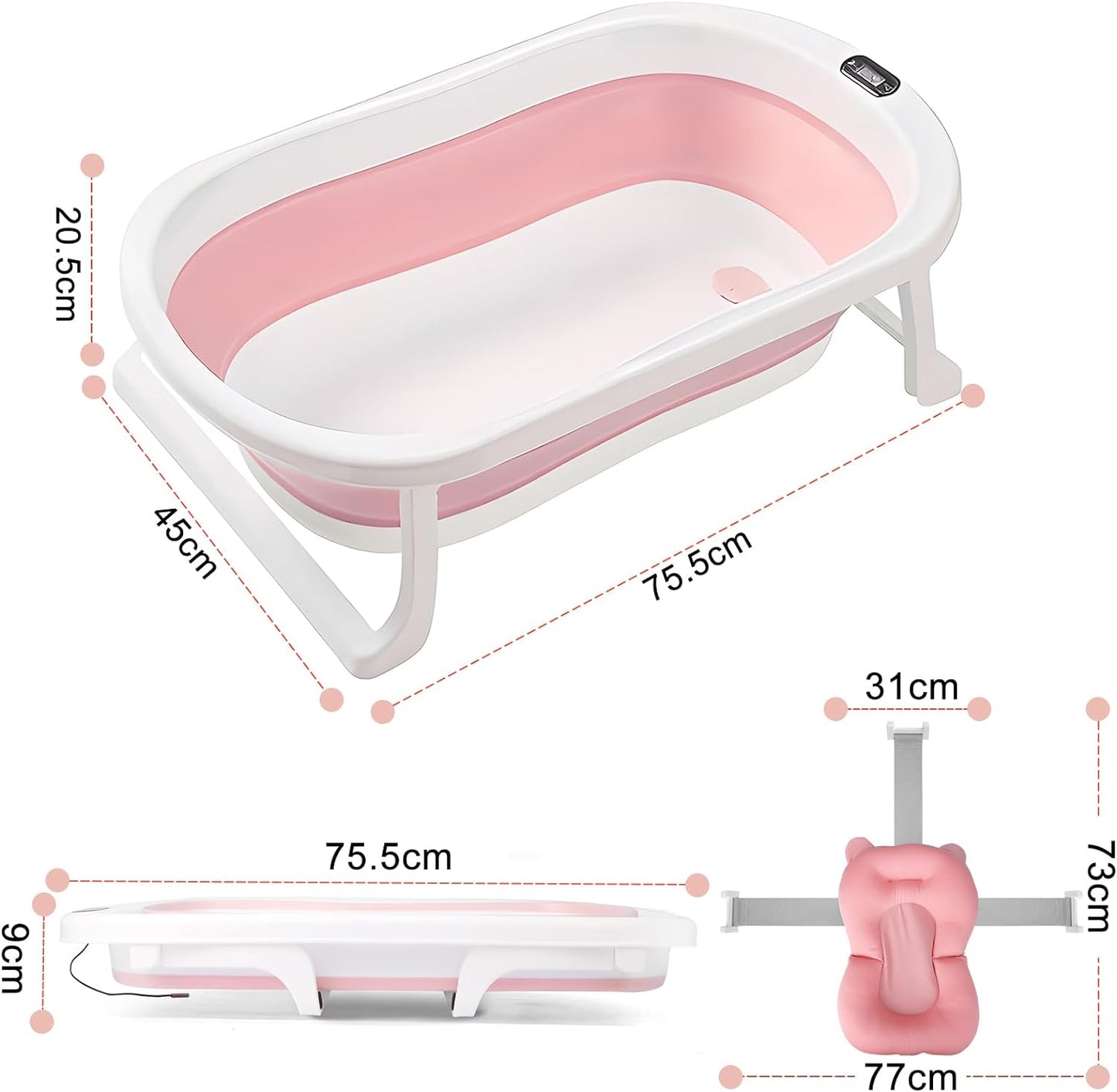 Toddlers Foldable Bathtub