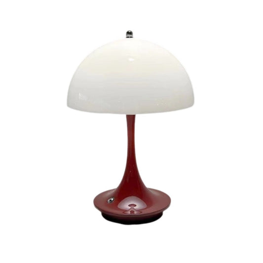 Anyhouz Luxury Lamp Red Body Mushroom Home Decor Wirless Rechargeable Table Accents for Bedroom Hotel Living Room