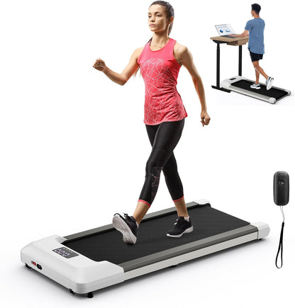 Walking Pad, Under Desk Walking Pad Electric Treadmill Home Office Gym Exercise Fitness Machine w/APP Control & Remote Control, 120KG Capacity