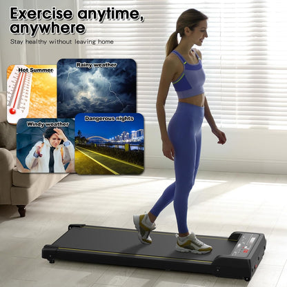 ADVWIN Walking Pad Treadmill, Under Desk Electric Treadmill, Compact Portable Walking Jogging Running Machine for Home Office with LED Display, Low Noise