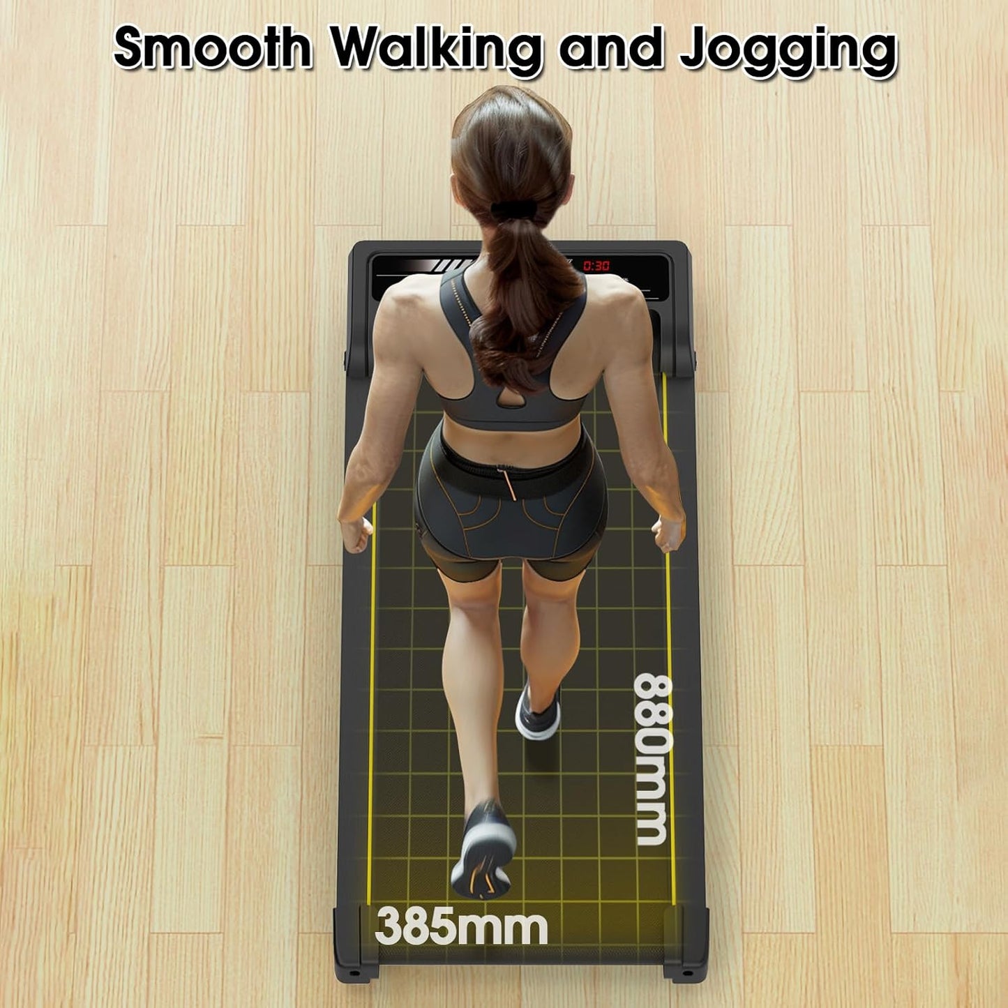 ADVWIN Walking Pad Treadmill, Under Desk Electric Treadmill, Compact Portable Walking Jogging Running Machine for Home Office with LED Display, Low Noise