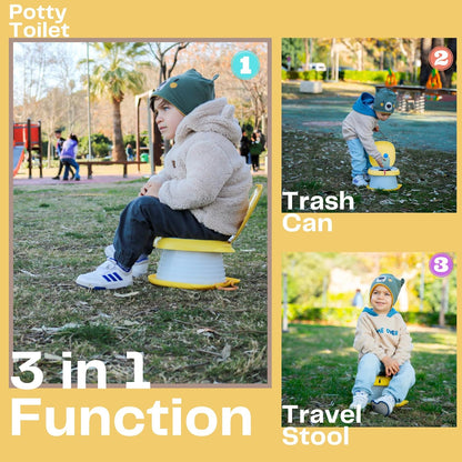 Travel Potty for Toddlers. Portable, Foldable, Carry Potty for Toddlers Boys and Girls. Fun Training with Potty Training Reward Chart. Indoor/Outdoor