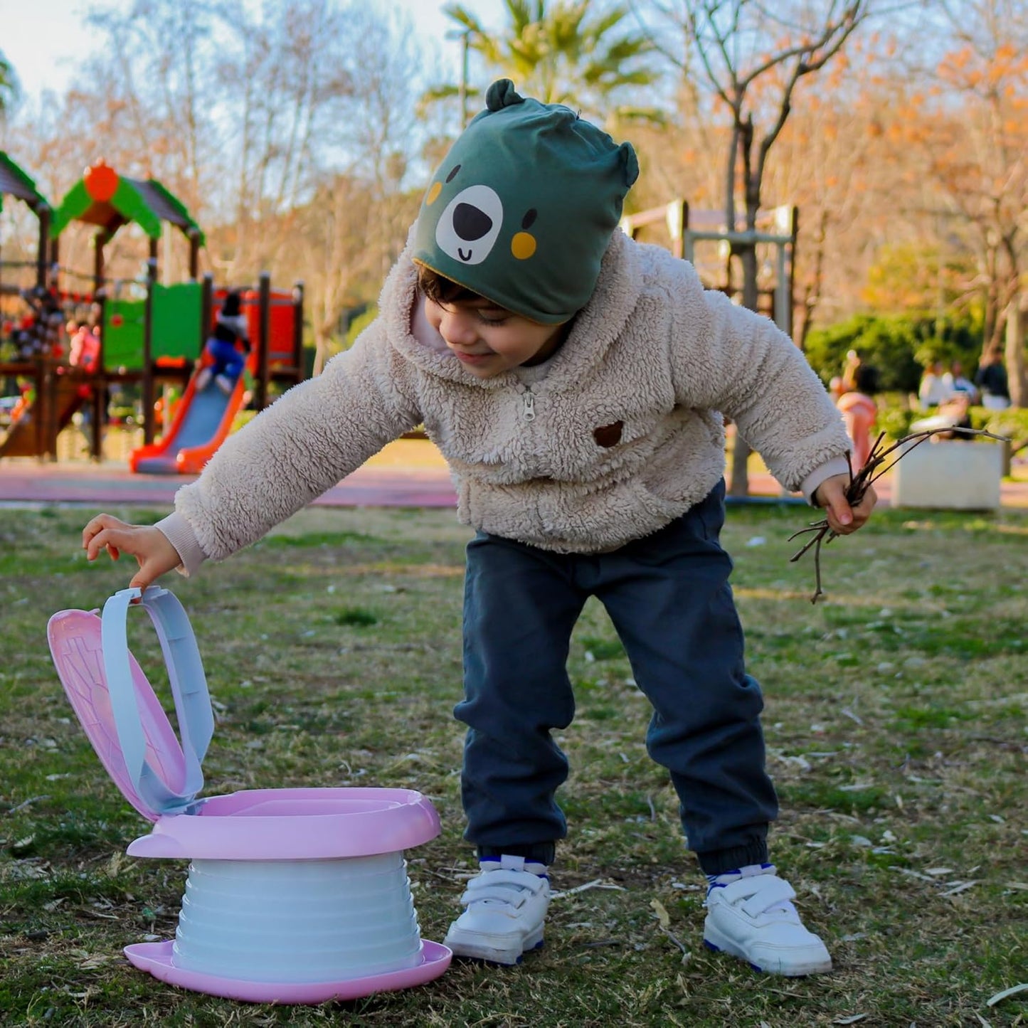 Travel Potty for Toddlers. Portable, Foldable, Carry Potty for Toddlers Boys and Girls. Fun Training with Potty Training Reward Chart. Indoor/Outdoor