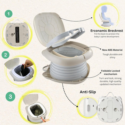 Travel Potty for Toddlers. Portable, Foldable, Carry Potty for Toddlers Boys and Girls. Fun Training with Potty Training Reward Chart. Indoor/Outdoor