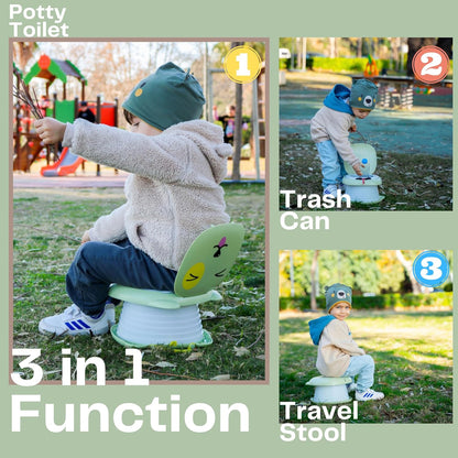 Travel Potty for Toddlers. Portable, Foldable, Carry Potty for Toddlers Boys and Girls. Fun Training with Potty Training Reward Chart. Indoor/Outdoor