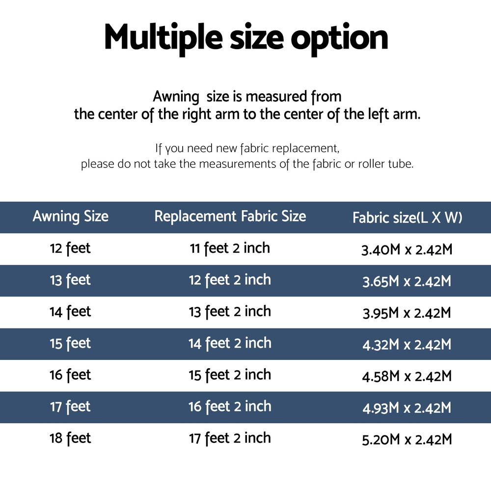 Weisshorn 17ft Caravan Awning RV Replacement Fabric 4.93M x 2.42M