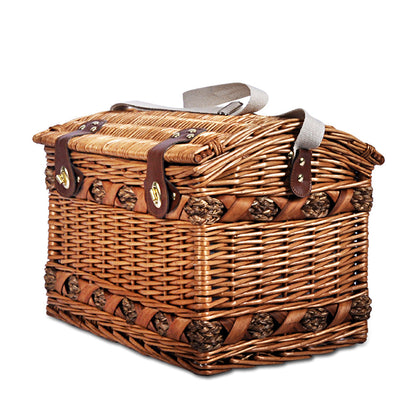 Alfresco 4 Person Picnic Basket Baskets Wicker Deluxe Outdoor Insulated Blanket