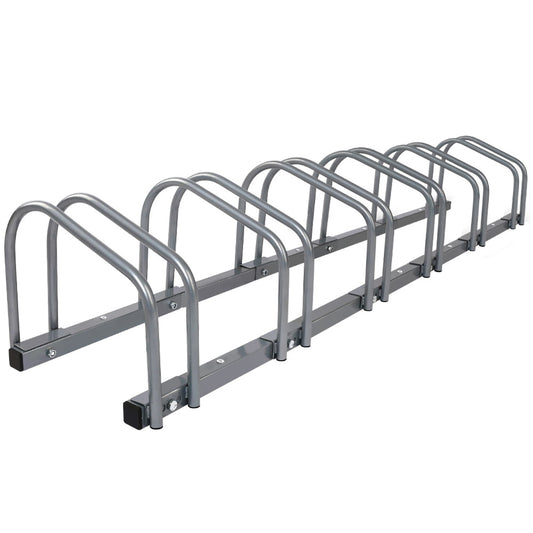 Weisshorn 6 Bike Stand Rack Bicycle Storage Floor Parking Holder Cycling Silver