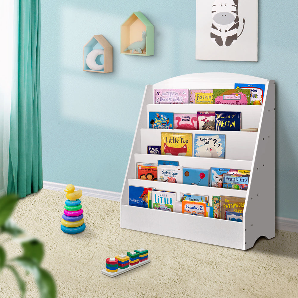 Keezi 5 Tiers Kids Bookshelf Magazine Rack Shelf Organiser Bookcase Display