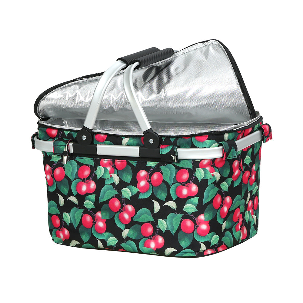 Alfresco Picnic Basket Folding Bag Hamper Insulated Storage Food Cover