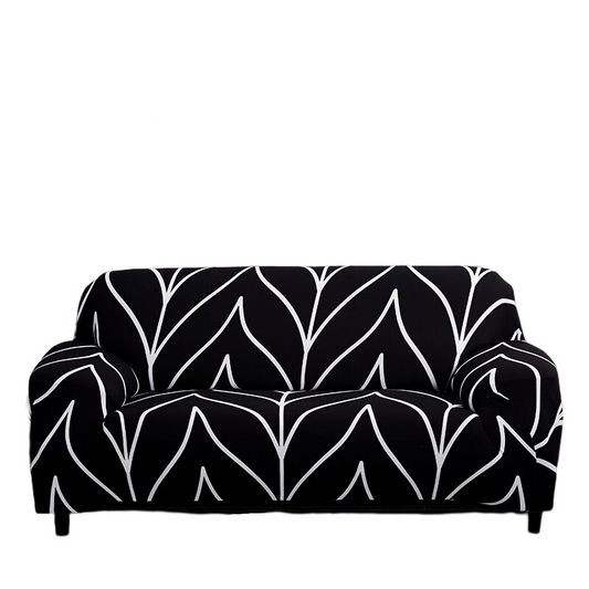 Anyhouz 4 Seater Sofa Cover Black Style and Protection For Living Room Sofa Chair Elastic Stretchable Slipcover