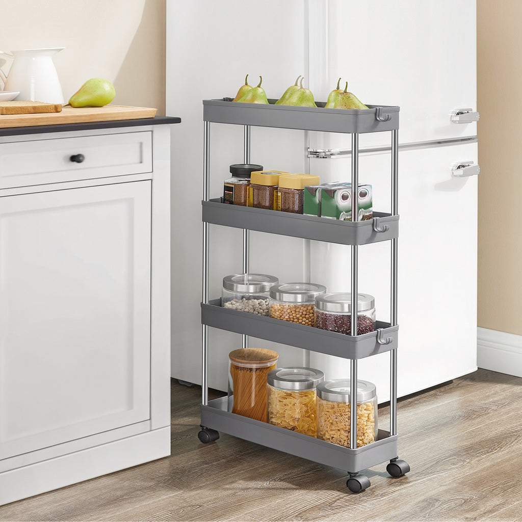 SONGMICS 4-Tier Storage Cart on Wheels Gray