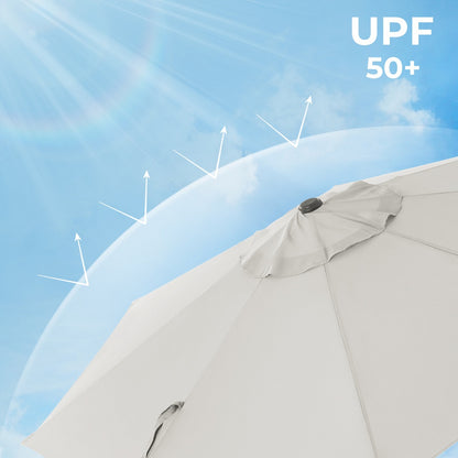 SONGMICS 2.7m Patio Outdoor Table Umbrella White