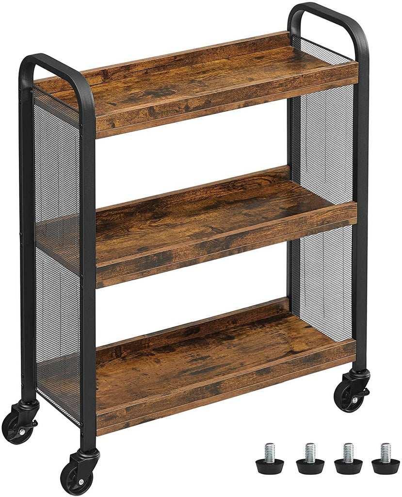 VASAGLE Utility Cart Rustic Brown LRC66BX