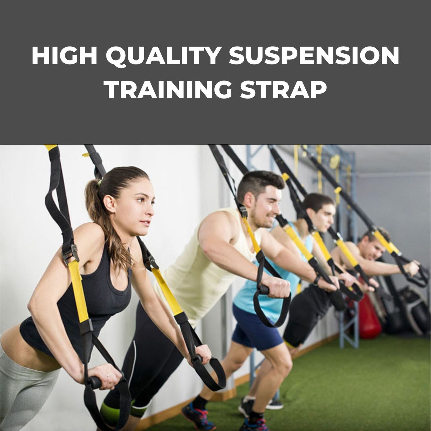 VERPEAK Suspension Trainer Resistance System Training Kit (Black and yellow) VP-SPT-100-YN