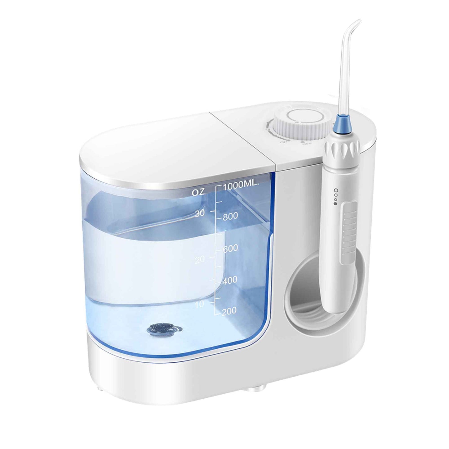 Water Jet Dental Flosser 1000ml White - Electric Oral Pressure Irrigator