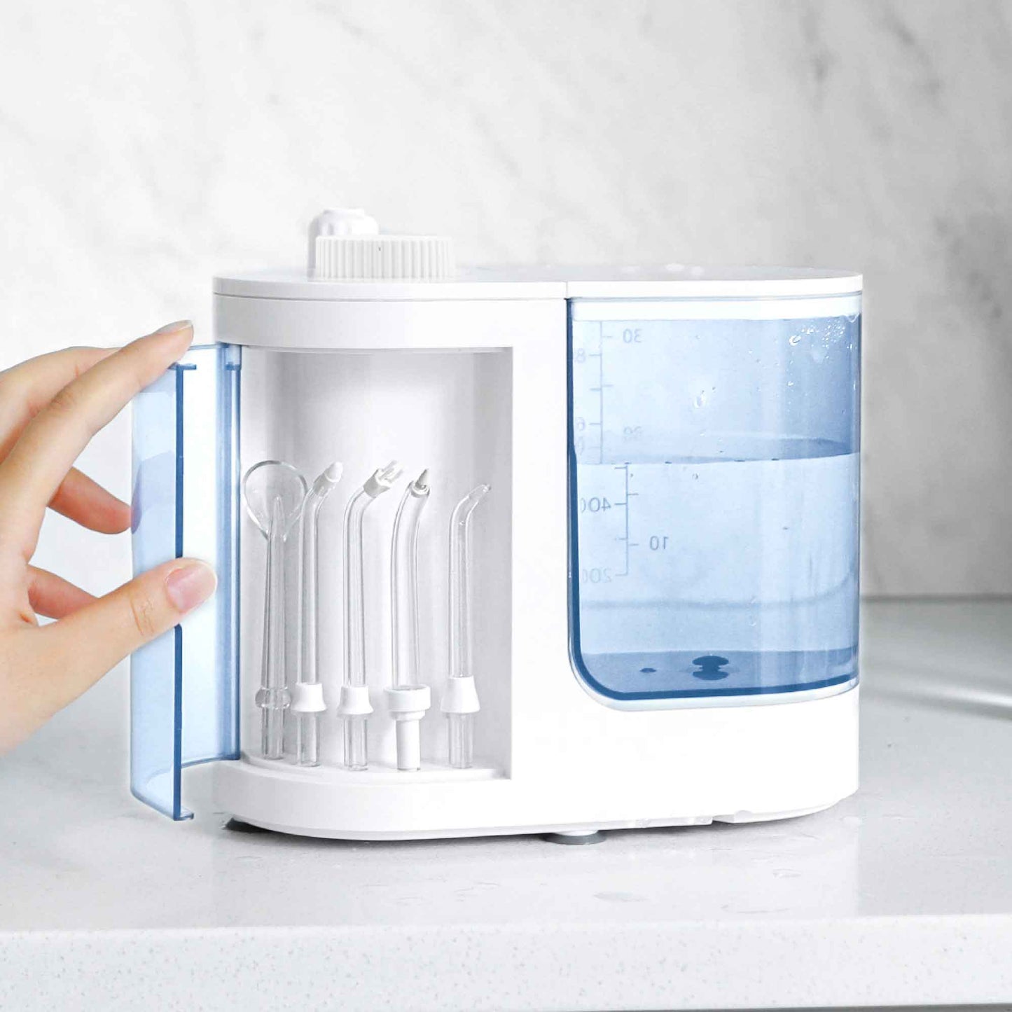 Water Jet Dental Flosser 1000ml White - Electric Oral Pressure Irrigator