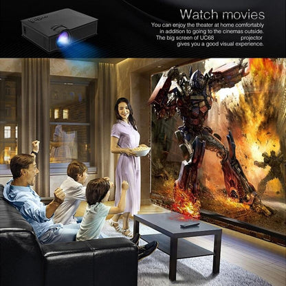 Uc68 80 Ansi Lumens 800X400 Home Theater Multimedia Hd 1080P Led Projector Supports Usb/Sd/Hdmi/Vga/Ir