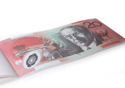 20 Dollar Australian Souvenir Note Pad Fake AUD Money - 1 Pack of 50 Sheets