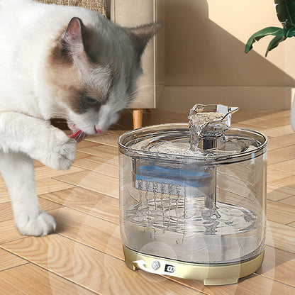 5000mAh Intelligent Charging Pet Water Fountain with Dual Flow Modes and Timer 2.2L