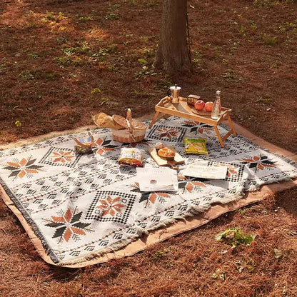 2pcs pack set 180*230cm Bohemian Picnic Blanket, Waterproof Camping Blanket, Outdoor Rug for Camping, Picnic, Beach