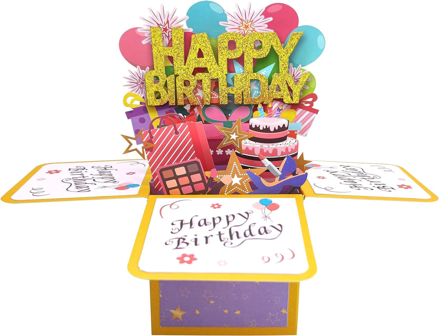 Happy Birthday Card,3D Greeting Birthday Card, Pop Up Card Congratulation Card for Birthday Card, Best Birthday for Husband Wife Mother Father Children Boys Girls