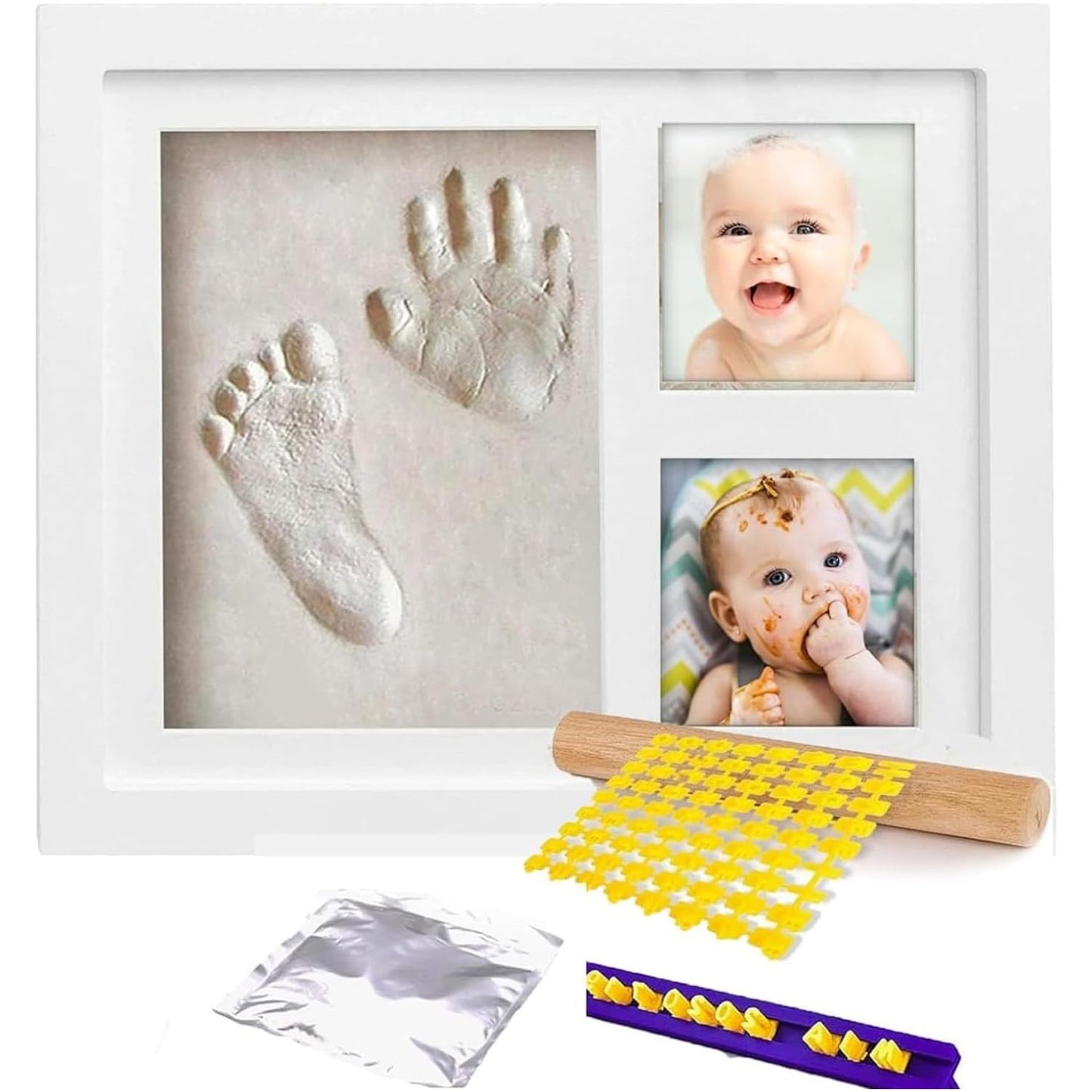 Baby Handprint and Footprint Makers Kit Keepsake Frame for Newborn Boys & Girls Baby Girl Gifts & Baby Boy Gifts