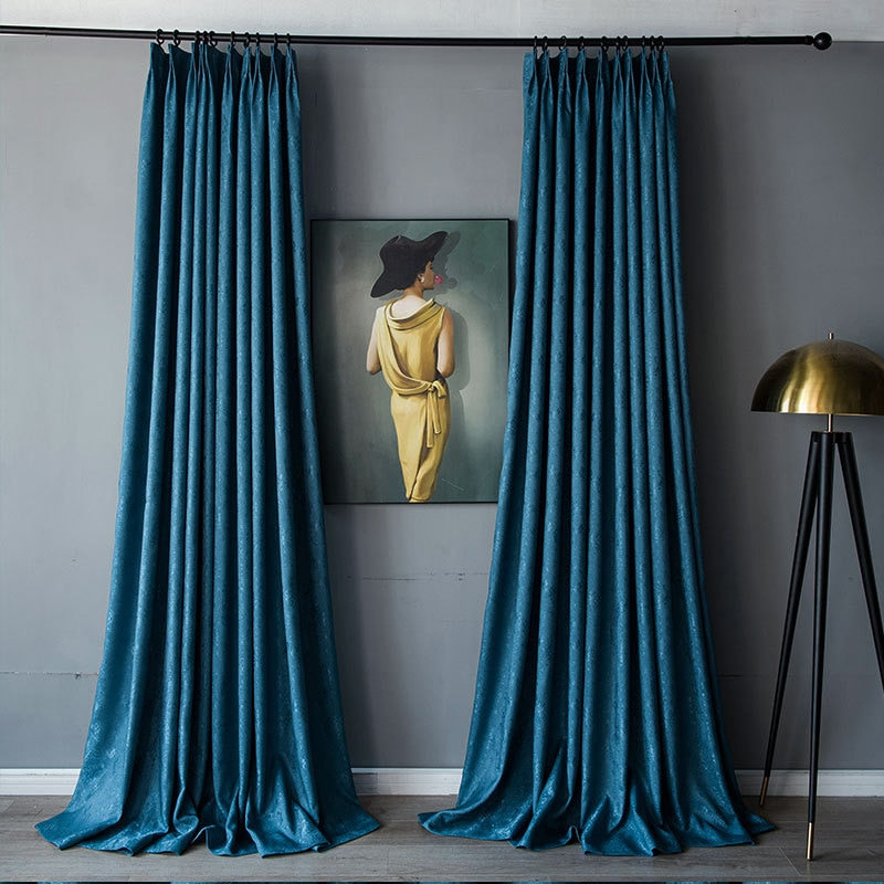 Anyhouz Curtain 500cm Grey Plain Blackout Curtains for Living Room Bedroom Curtains High Shading Window Drapes