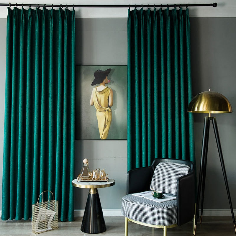 Anyhouz Curtain 150cm Grey Plain Blackout Curtains for Living Room Bedroom Curtains High Shading Window Drapes