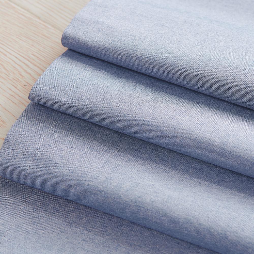 Anyhouz Curtains 200cm Blue Premium Plain Design Window Drape Curtains for Beedroom Living Room