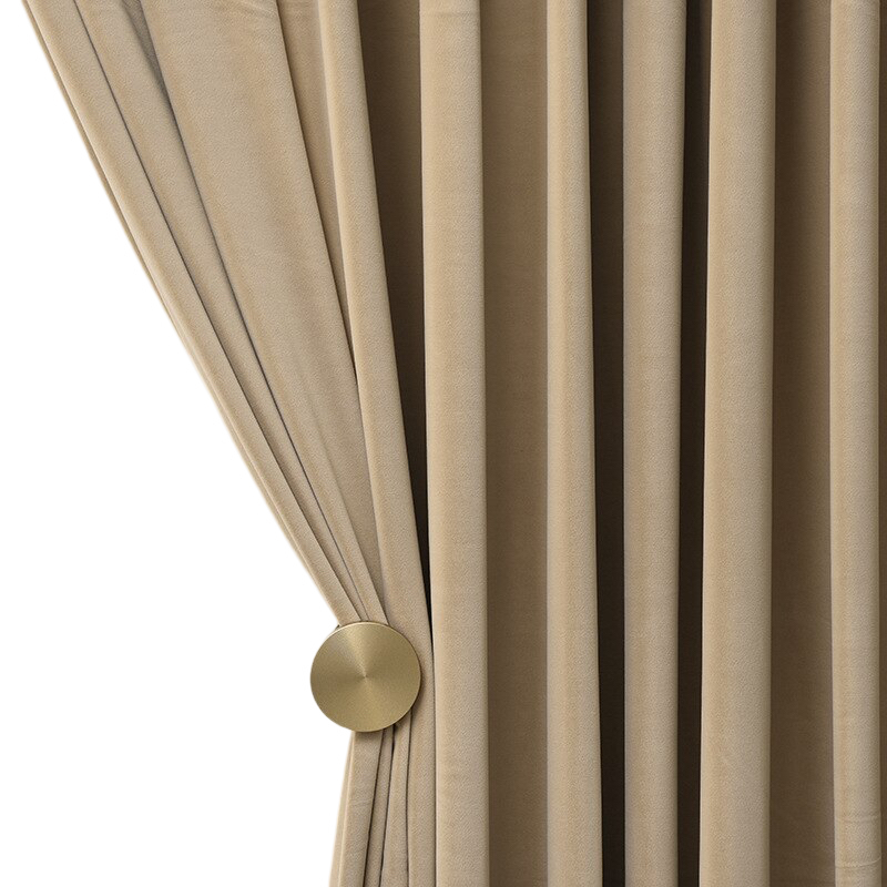 Anyhouz 150cm Light Pawn High Quality Modern Wool Velvet Blackout Curtains for Living Room Bedroom Dining Luxury Window Drape