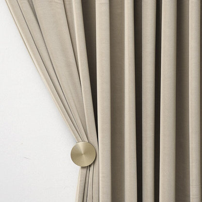 Anyhouz 250cm Beige High Quality Modern Wool Velvet Blackout Curtains for Living Room Bedroom Dining Luxury Window Drape