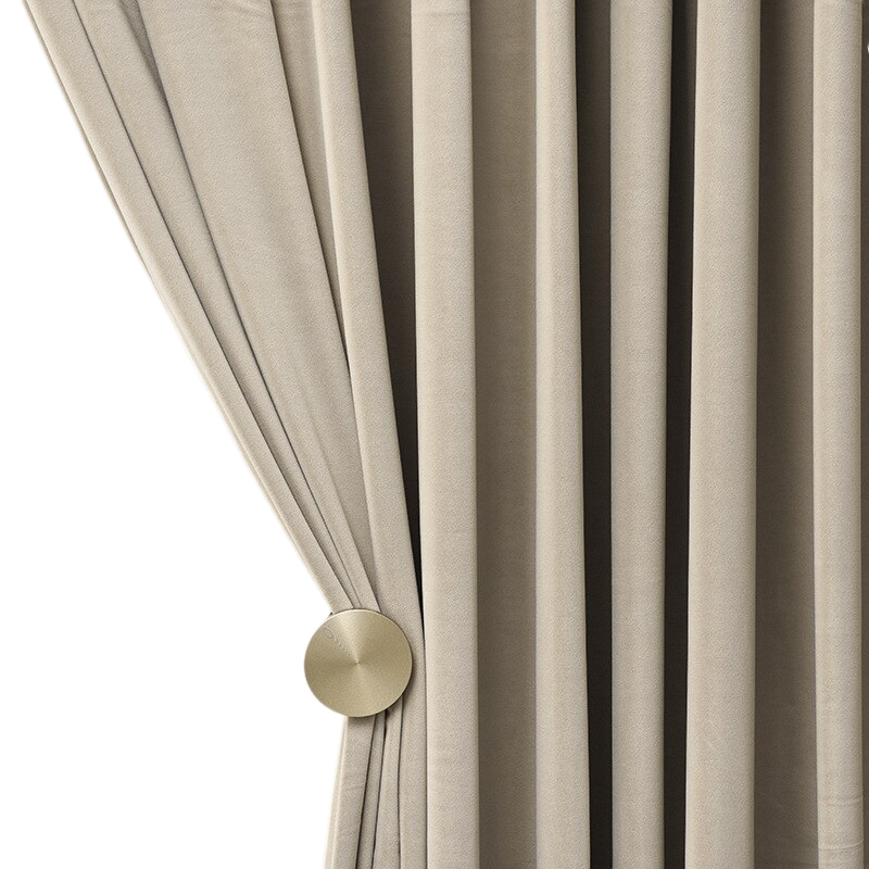 Anyhouz 300cm Beige High Quality Modern Wool Velvet Blackout Curtains for Living Room Bedroom Dining Luxury Window Drape