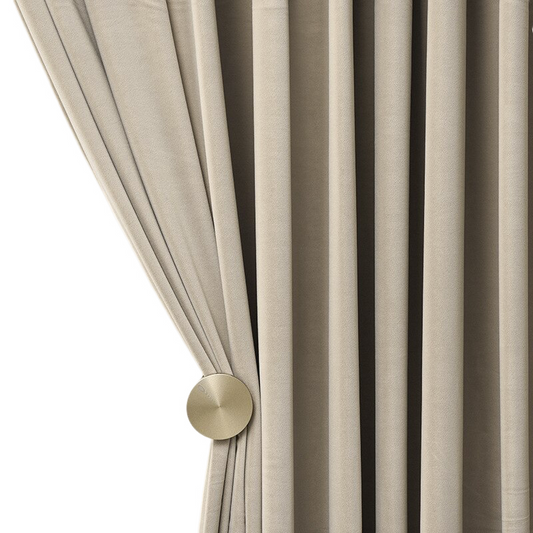 Anyhouz 400cm Beige High Quality Modern Wool Velvet Blackout Curtains for Living Room Bedroom Dining Luxury Window Drape