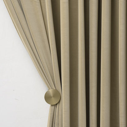 Anyhouz 250cm Khaki High Quality Modern Wool Velvet Blackout Curtains for Living Room Bedroom Dining Luxury Window Drape