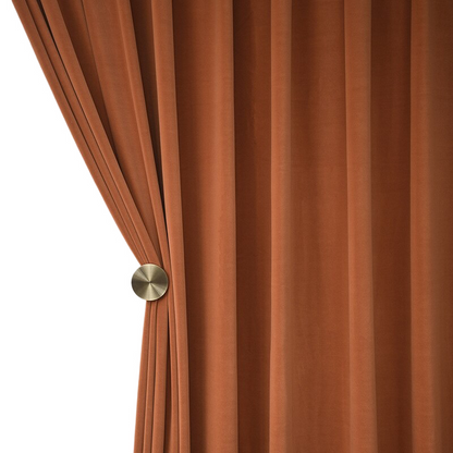 Anyhouz 150cm Brown High Quality Modern Wool Velvet Blackout Curtains for Living Room Bedroom Dining Luxury Window Drape