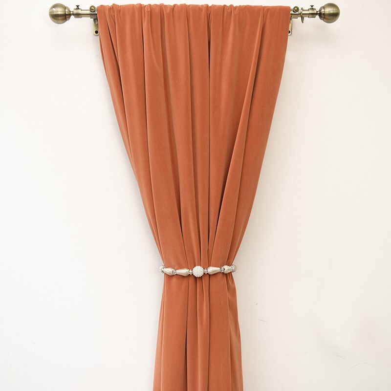 Anyhouz 400cm Brown High Quality Modern Wool Velvet Blackout Curtains for Living Room Bedroom Dining Luxury Window Drape