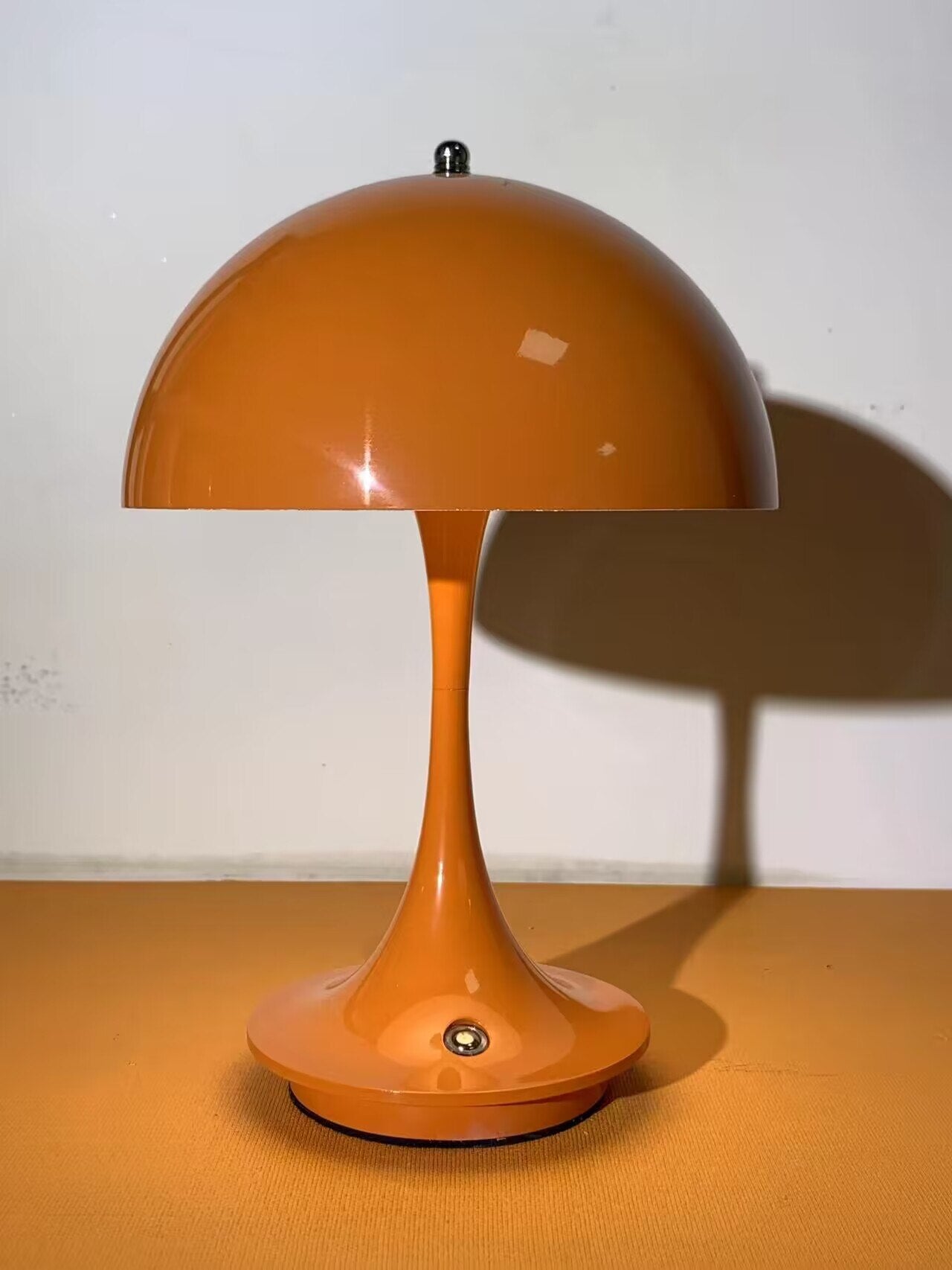 Anyhouz Luxury Lamp Orange Mushroom Home Decor Wirless Rechargeable Table Accents for Bedroom Hotel Living Room