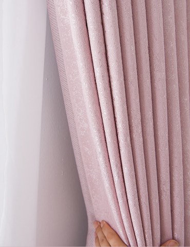 Anyhouz Curtain 300cm Pink Plain Blackout Curtains for Living Room Bedroom Curtains High Shading Window Drapes