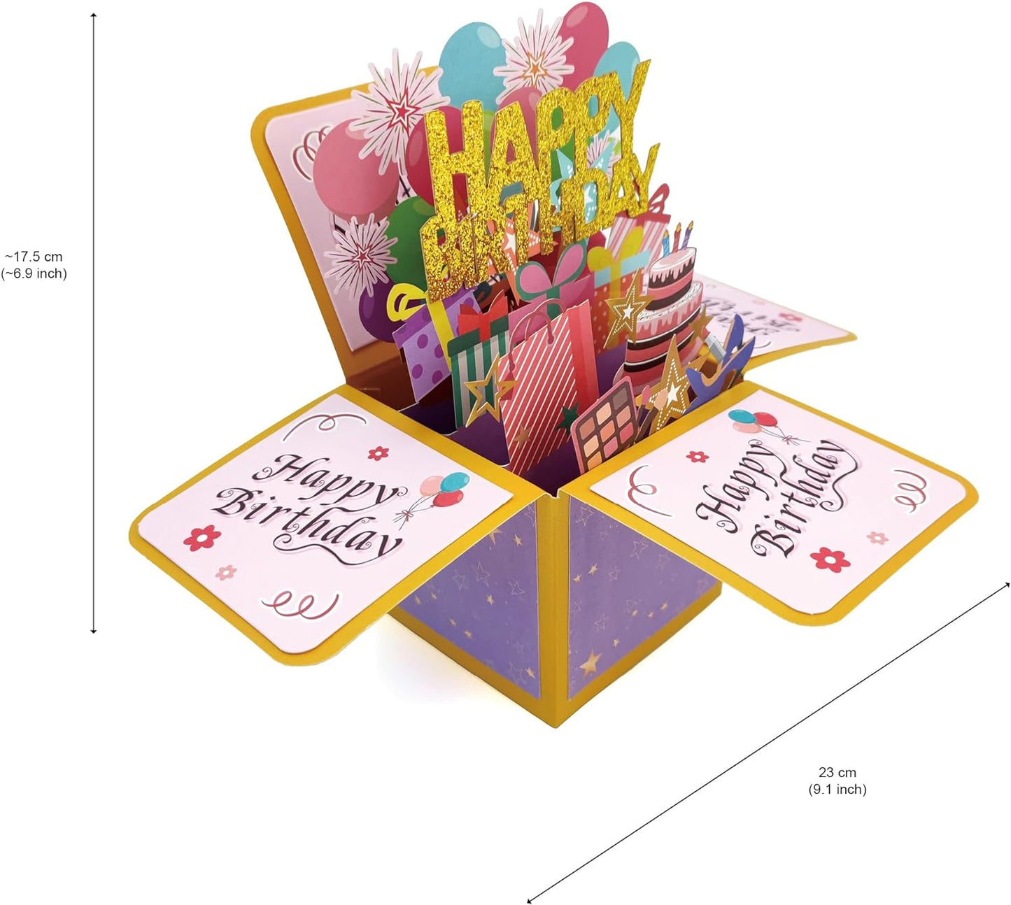 Happy Birthday Card,3D Greeting Birthday Card, Pop Up Card Congratulation Card for Birthday Card, Best Birthday for Husband Wife Mother Father Children Boys Girls