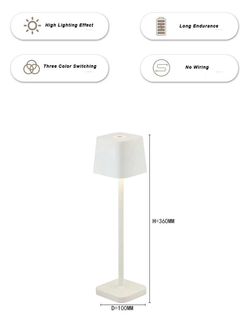 Anyhouz Hotel Lightning Lamp White Home Decor Lamparas Modernas Touch Sensor Light Table lamp IP54 Waterproof Pro Table Lamps