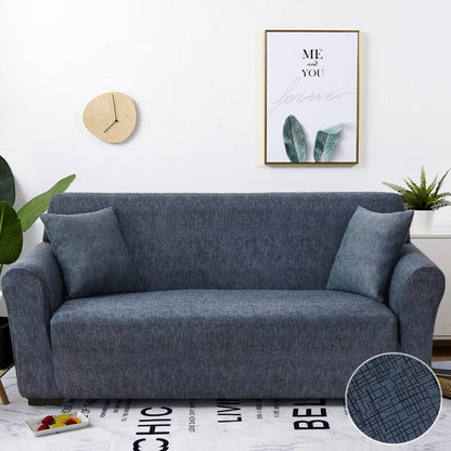 Anyhouz 4 Seater Sofa Cover Navy Blue Style and Protection For Living Room Sofa Chair Elastic Stretchable Slipcover