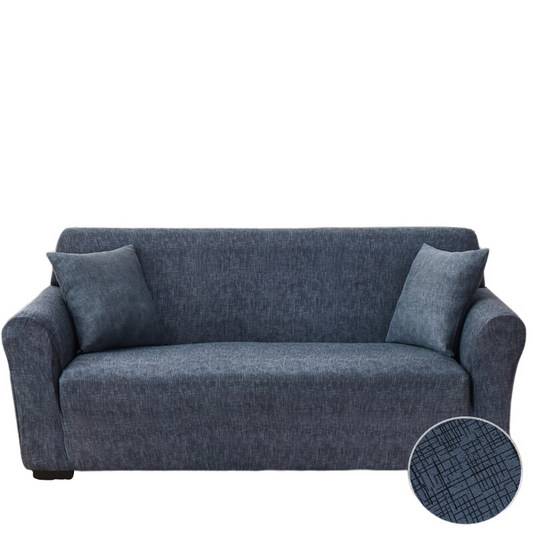 Anyhouz 4 Seater Sofa Cover Navy Blue Style and Protection For Living Room Sofa Chair Elastic Stretchable Slipcover