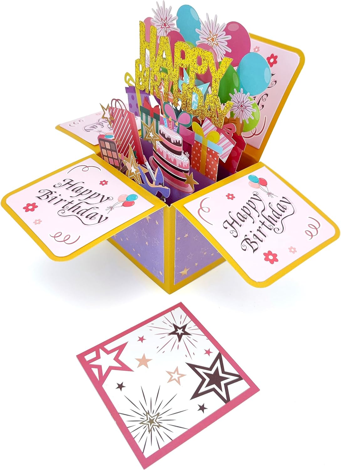 Happy Birthday Card,3D Greeting Birthday Card, Pop Up Card Congratulation Card for Birthday Card, Best Birthday for Husband Wife Mother Father Children Boys Girls