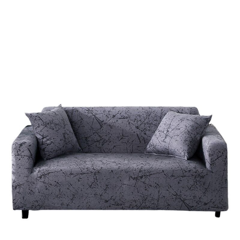 Anyhouz 4 Seater Sofa Cover Marble Gray Style and Protection For Living Room Sofa Chair Elastic Stretchable Slipcover